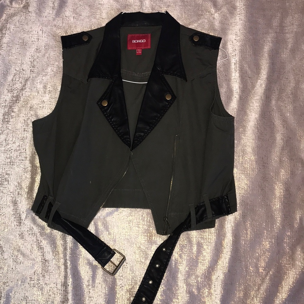 Olive green with black vest